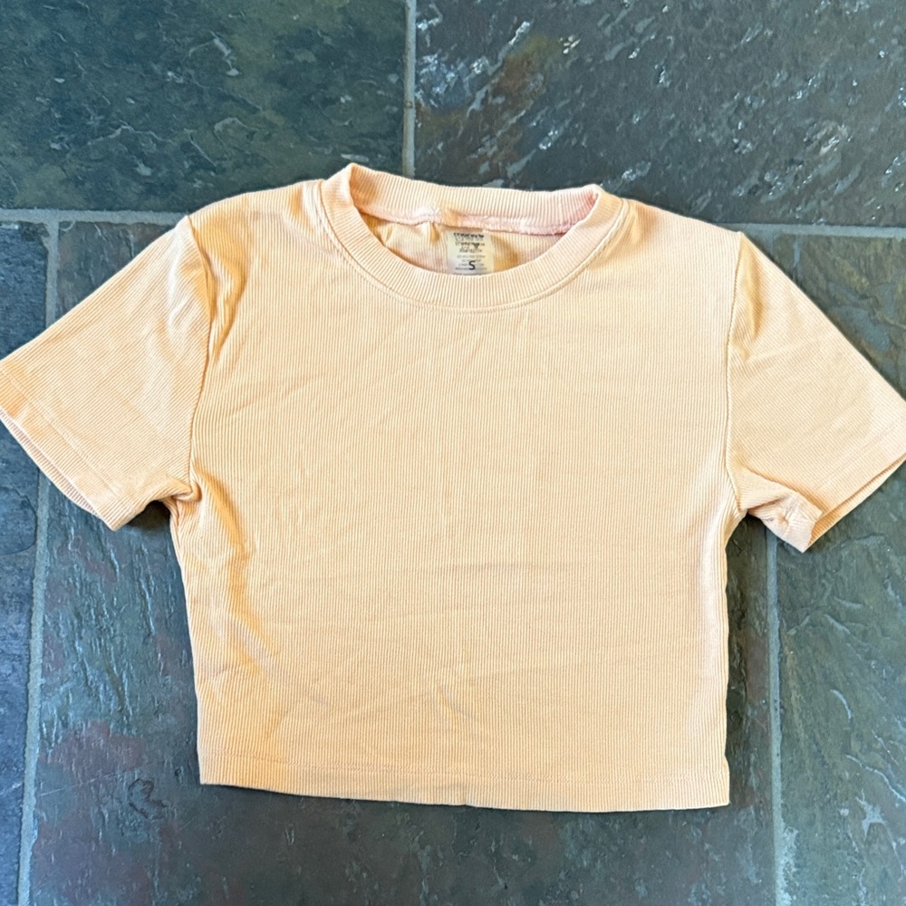 Mono B Light Orange Cropped Tee